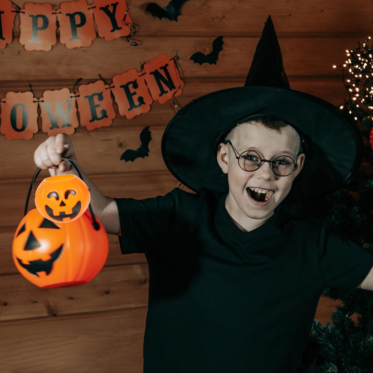 DOITOOL Halloween Small Pumpkin Buckets, 6 Pack Plastic Mini Candy Jar