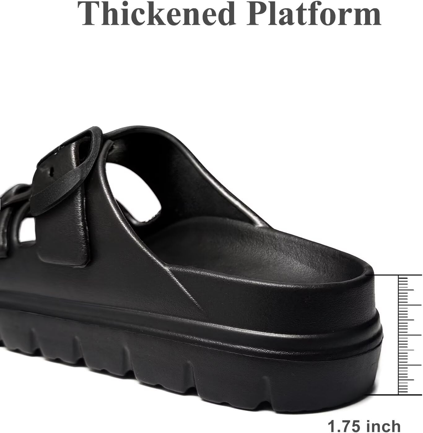 Haifago Womens Platform Sandals with Arch Support, Summer Beach Slides with Adjustable Buckle, Comfort Lightweight Chunky Cushion Slip on Sandal - Image 5