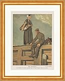  Biller Antik Dans la Flandre Art Nouveau par Paul Rieth Chevalet Pêche Panier Jeunesse 0049 Encadré