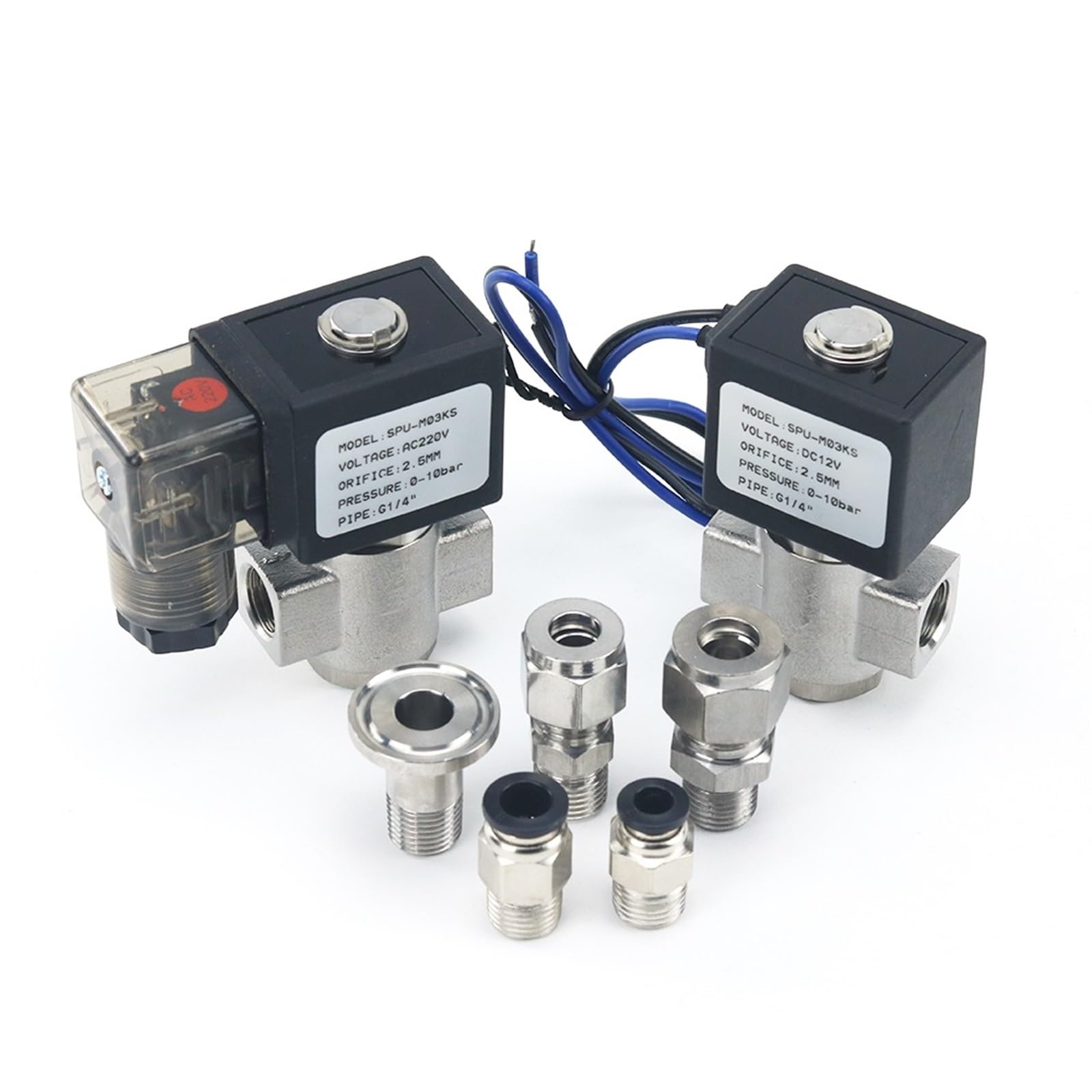 Électrovanne 2 voies VX2120-08-SS-NO 1/4 inox normalement ouverte AC220V