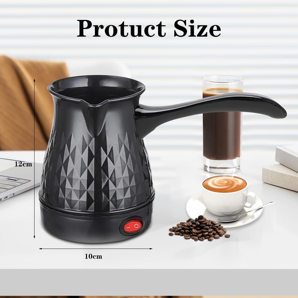 DASIAUTOEM Elektrische Kaffeekanne, Türkischer Kaffeekocher 500ML, Mokka Kaffeekannemit Griff, Espressokanne, Portable Kaffeekocher Haus Büro Reisen Hotel