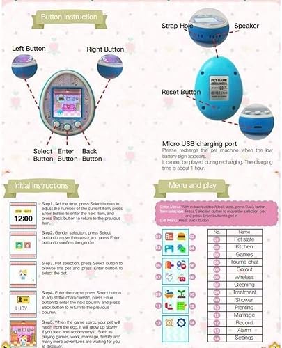 Miniatura 5 de GILAPA Tamagotchi - Juguetes electrónicos para mascotas originales para niños, juguetes nostálgicos para mascotas en uno, juguete interactivo