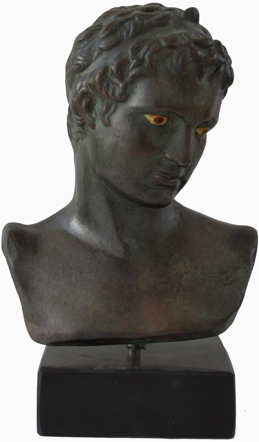 Estia Creations Marathon Youth Sculpture with Bronze Color Effect - Museum Reproduction Ephebe Bust - Ephivos