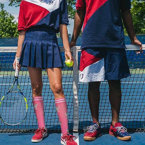 fenglaoda Compression Socks Women Men 4 Pairs, Knee High Support Socks for Running, Sports, Travel, Flight, Nurse