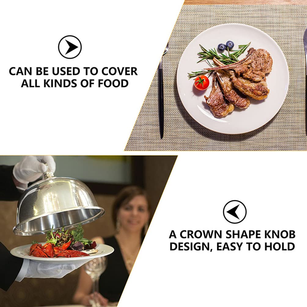 BESTonZON Cloche Alimentaire en Acier Inoxydable,Cloche à Hamburger,Cloche Teppanyaki,30 cm,Cloche en métal pour la Nourriture, Le Fromage, Les gâteaux, Les Aliments, Les Restaurants, la Cuisine