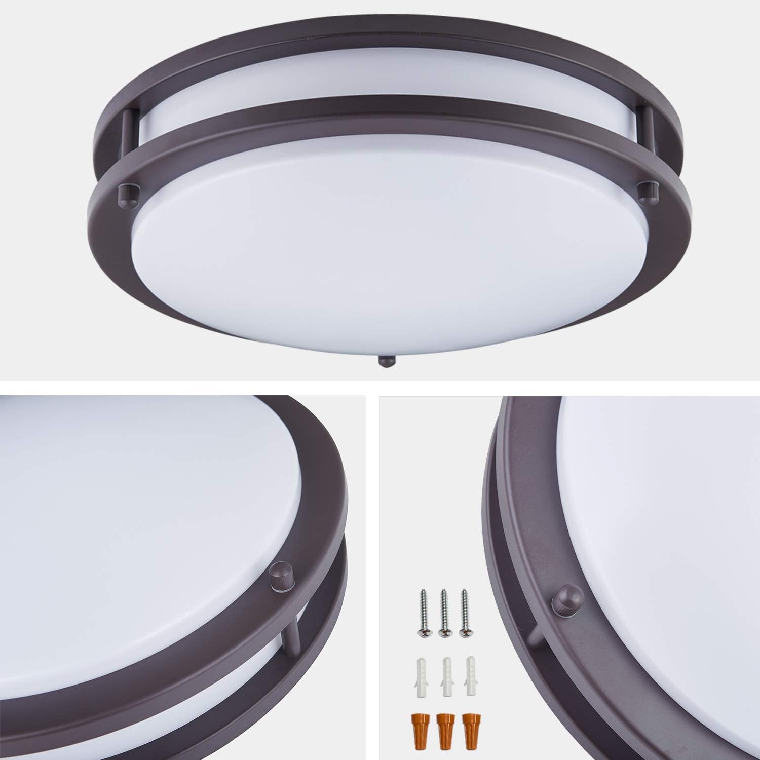 Flash Deals - 60% OFF KINGBRITE Ceiling Light Fixture 12 (6 Pack) Oil Rubbed Bronze LED Flush Mount,16W 3000K 1200lm Dimmable Ceiling Lamp for Hallway, Kitchen, Bedroom, Stairwell New Product KINGBRITE Ceiling Light Fixture 12 (6 Pack) Oil Rubbed Bronze LED Flush Mount,16W 3000K 1200lm Dimmable Ceiling Lamp for Hallway, Kitchen, Bedroom, Stairwell