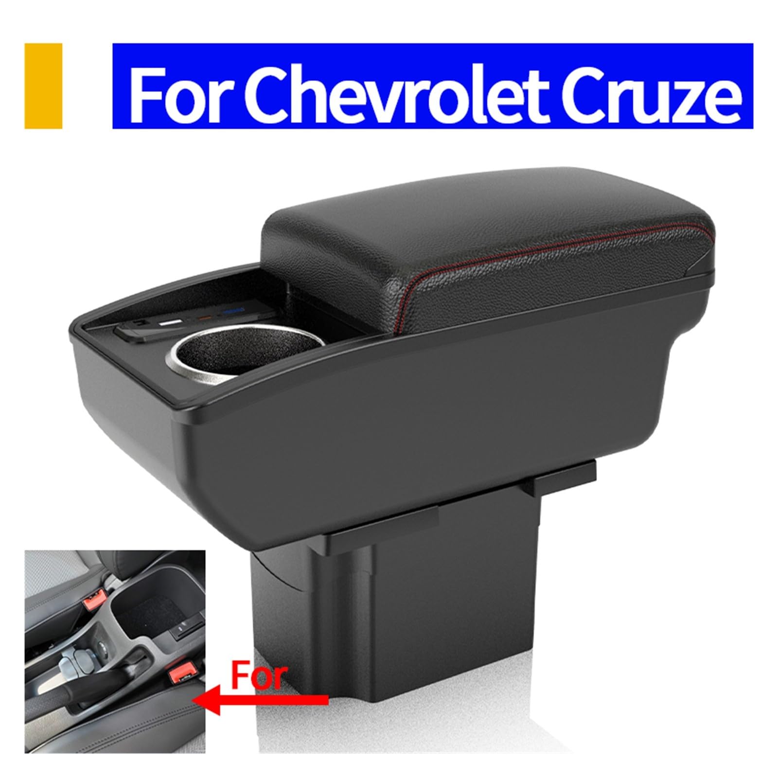 Dla chevroleta Cruze podłokietnik dla Holden Cruze podłokietnik ze schowkiem ramię 2010-2014 środkowy schowek na deskę rozdzielczą wnętrze(A2 Black line NO USB)