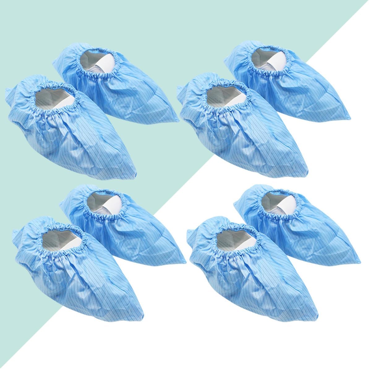 Hemobllo 1set Non Slip Reusable Static Shoe Covers Washable Foot Covers for Labs Salons Workshops Design Blue 4pairs