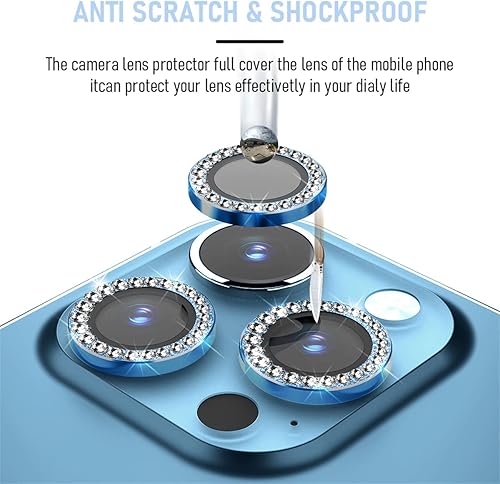 Miniatura 5 de Suoman Paquete de 3 protectores de lente de cámara para iPhone 12 Pro Max, vidrio templado 9H, no afecta las tomas nocturnas, cubierta protectora