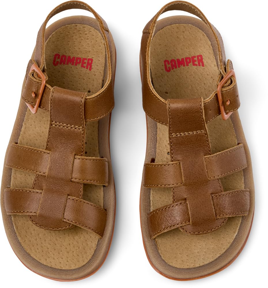 Camper - Bicho K800617, Sandalia con tira en T Chico, Medium Brown 002,