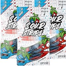 Sour Strips Doubleberry Sour Strip Candy-Two Flavors in One, 3.7 Ounce Pack of 3