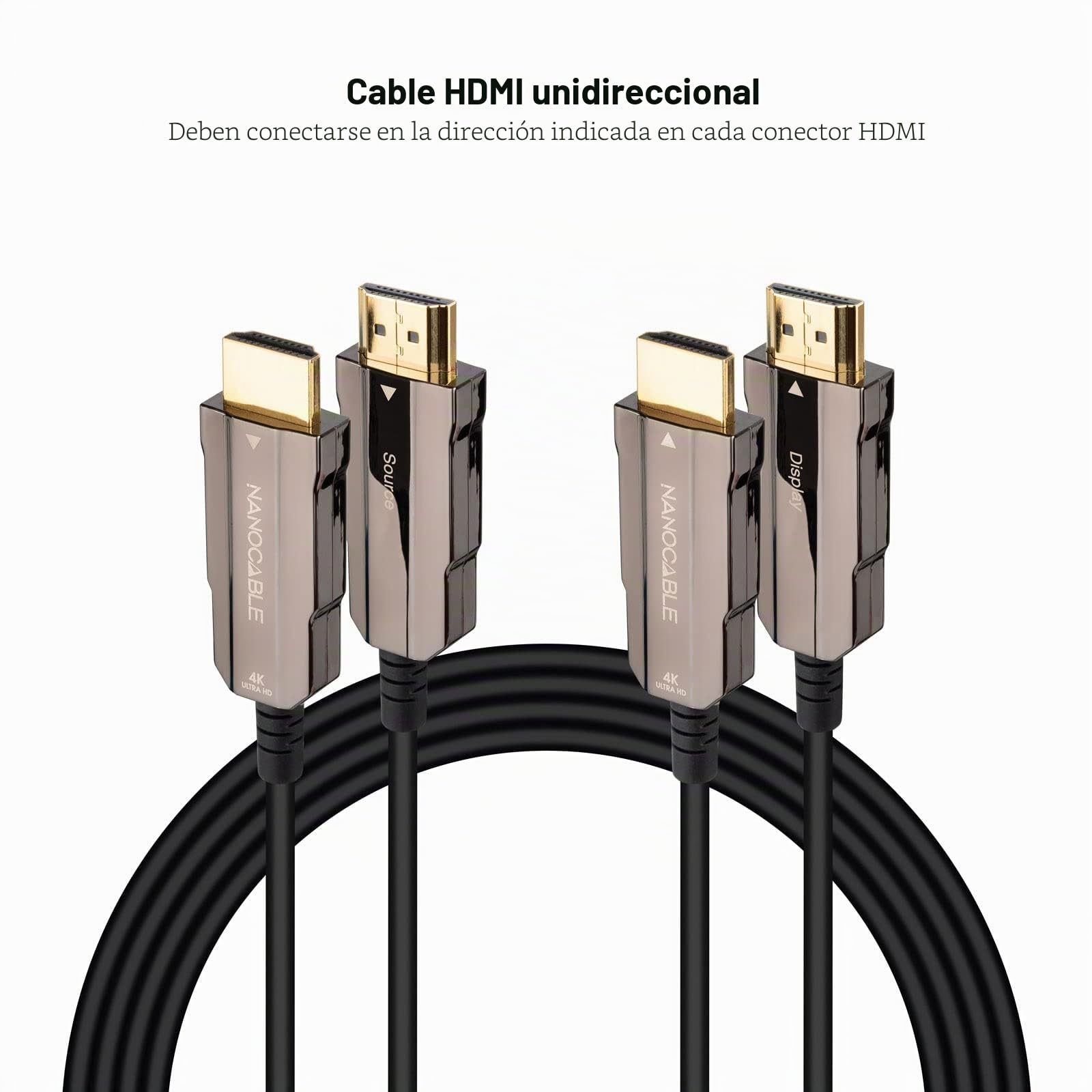 Nanocable 10.15.2099 - CABLE HDMI V2.0 AOC 4K@60HZ 18Gbps NEGRO, 100m