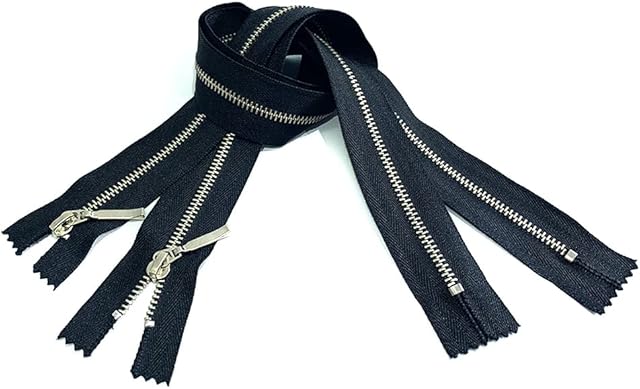 2 sztuki / 35 cm zamki błyskawiczne z metalu i nylonu zamkniętego #3, zamek błyskawiczny do szycia na ubraniu, buty, rękodzieło, czarne i srebrne (35cm, 2 szt. 88)