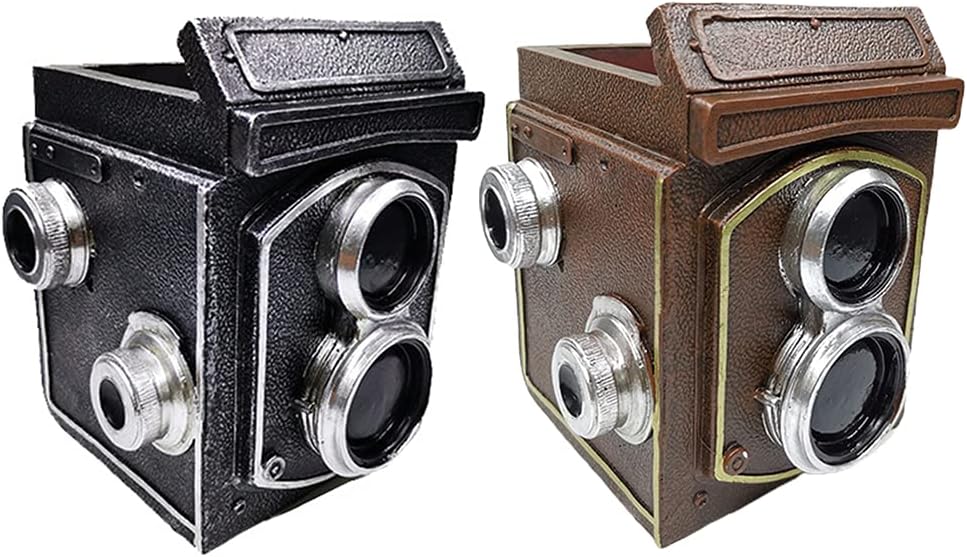 Vintage Camera Shaped Flowerpot Suitable Gift for Birthdays Anniversaries and Holiday Celebration Exquisite Resin Crafts for Adults