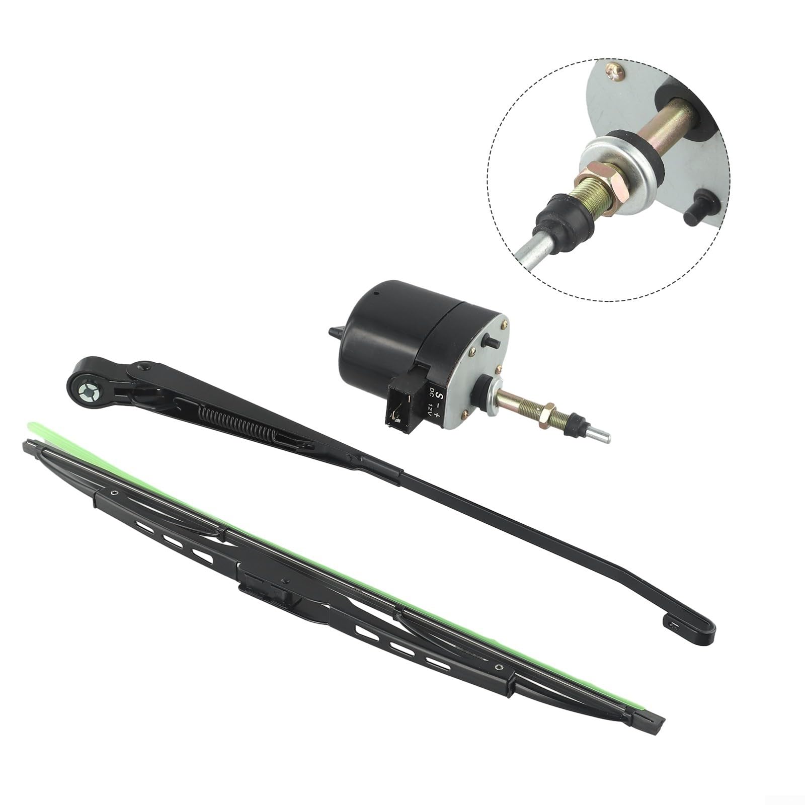Eawfgtuw Moteur d'essuie-glace 12 V, moteur d'essuie-glace marin, essuie-glace 105°, équipement agricole pour tracteur, bateau, camping-car avec construction métallique, 400 mm de long