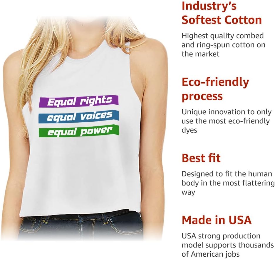 Equal Rights Racerback Cropped Tank - Printed Women's Tank - Cool Trendy Tank Top