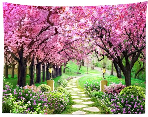 Arrière-plan floral arbre de fleurs de cerisier herbe verte pour studio
