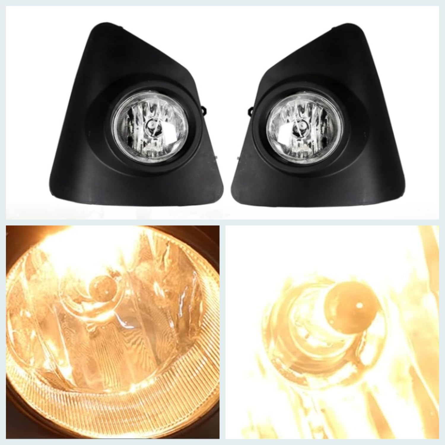 Fog Light Assembly Replacement for 2014-2016 Toyota Corolla S SE Clear Lens with Bulbs+Wiring Kit+Switch Driver and Passenger Side