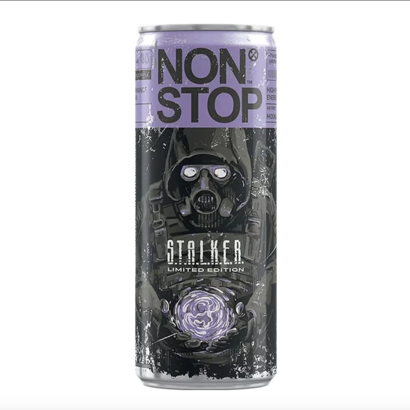 Energy Drink Non Stop STALKER Moonlight Original Orange FULL Can 250 ml (Purple)
