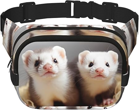 Ferrets Fanny Pack Adjustable Crossbody Bag Large Waist Bag Travel Belt Bag Unisex Bum Bag