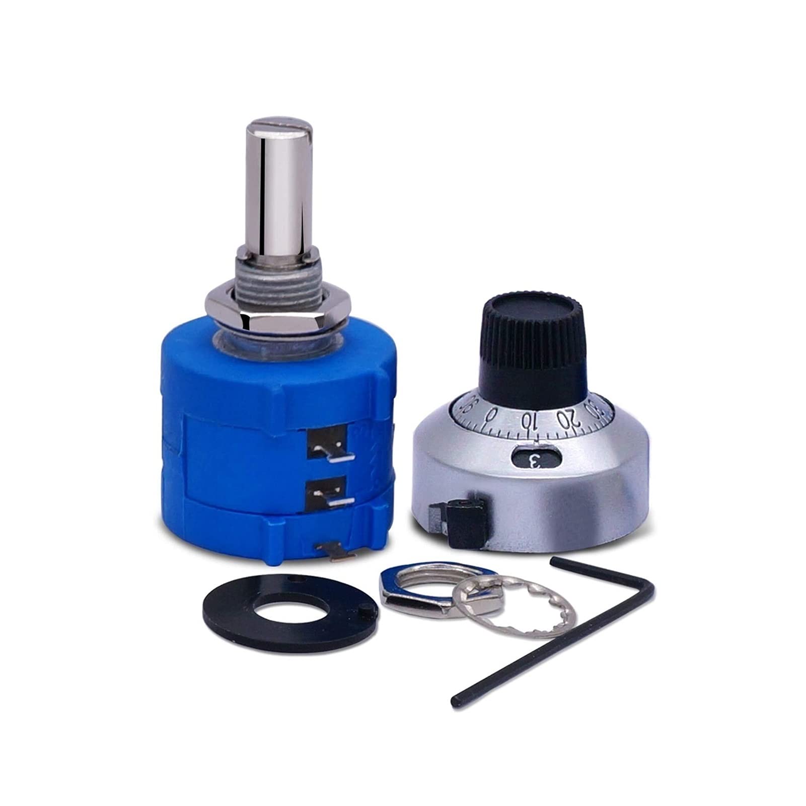 Potentiomètre de précision mécanique AMSH 500 ohm à 10 anneaux pour calibrage stable