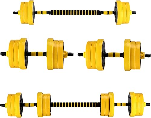 Juego de mancuernas y mancuernas ajustables de 44 libras, juego de mancuernas ajustables 2 en 1 para gimnasio en casa