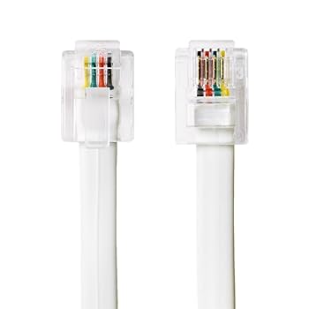 0.5m 家電 【5個セット】 MCO 電話機コード 6極4芯 20m 白 DC-