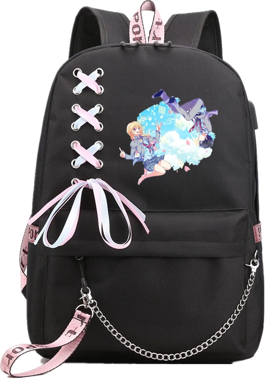 ISaikoy Anime Shigatsu Wa Kimi No Uso Backpack Shoulder Bag Bookbag Student School Bag Daypack Satchel 9