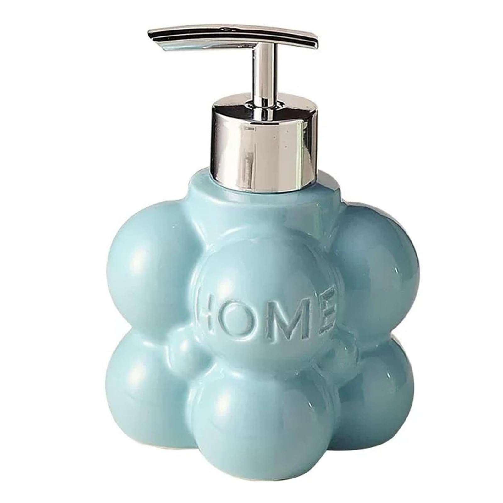 Qyleee Blue Hand Hand Soap Dispenser 10Oz Square Ceramic Liquid With Silver Pump Stylish Bathroom Dish For Bathroom(Blue)
