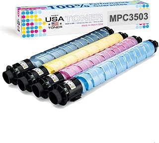 MADE IN USA TONER Compatible Replacement for Ricoh MP C3003 MP C3004 MP C3504 MP C3004ex MP C3504ex (Black, Cyan, Yellow, Magenta, 4 Pack)