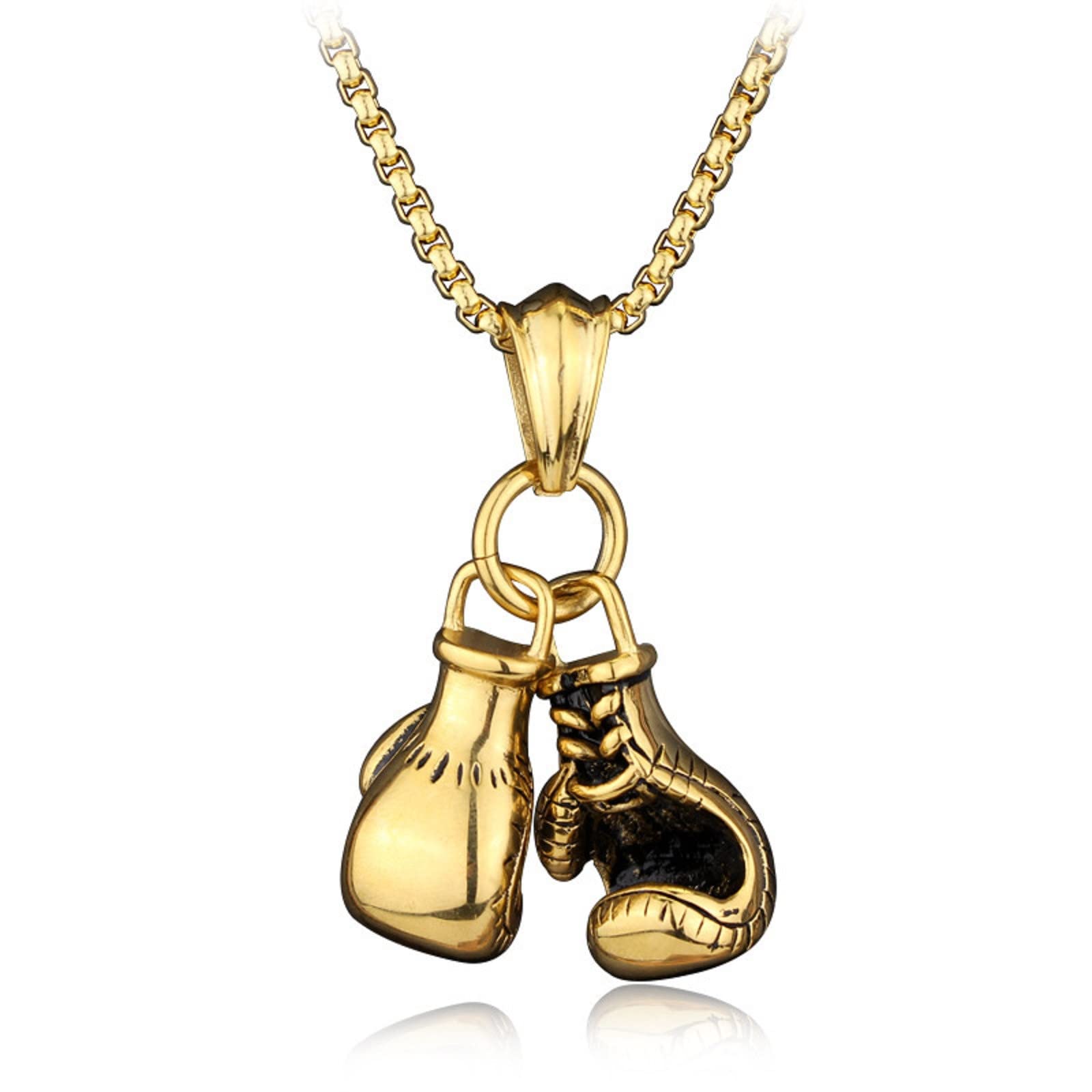 OUYAOAUA Boxing Gloves Necklace, Alloy Boxing Necklace Decoration, Fashion Sports Series Personalized Pendant Necklace For Boxing Enthusiast Boxing Lover Boxer Pugilist Infighter
