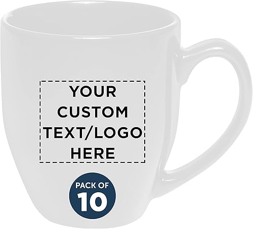 Miniatura 9 de Tazas de café grandes personalizadas de 16 onzas, juego de 10, paquete personalizado a granel, perfectas para té, espresso, capuchino, cacao