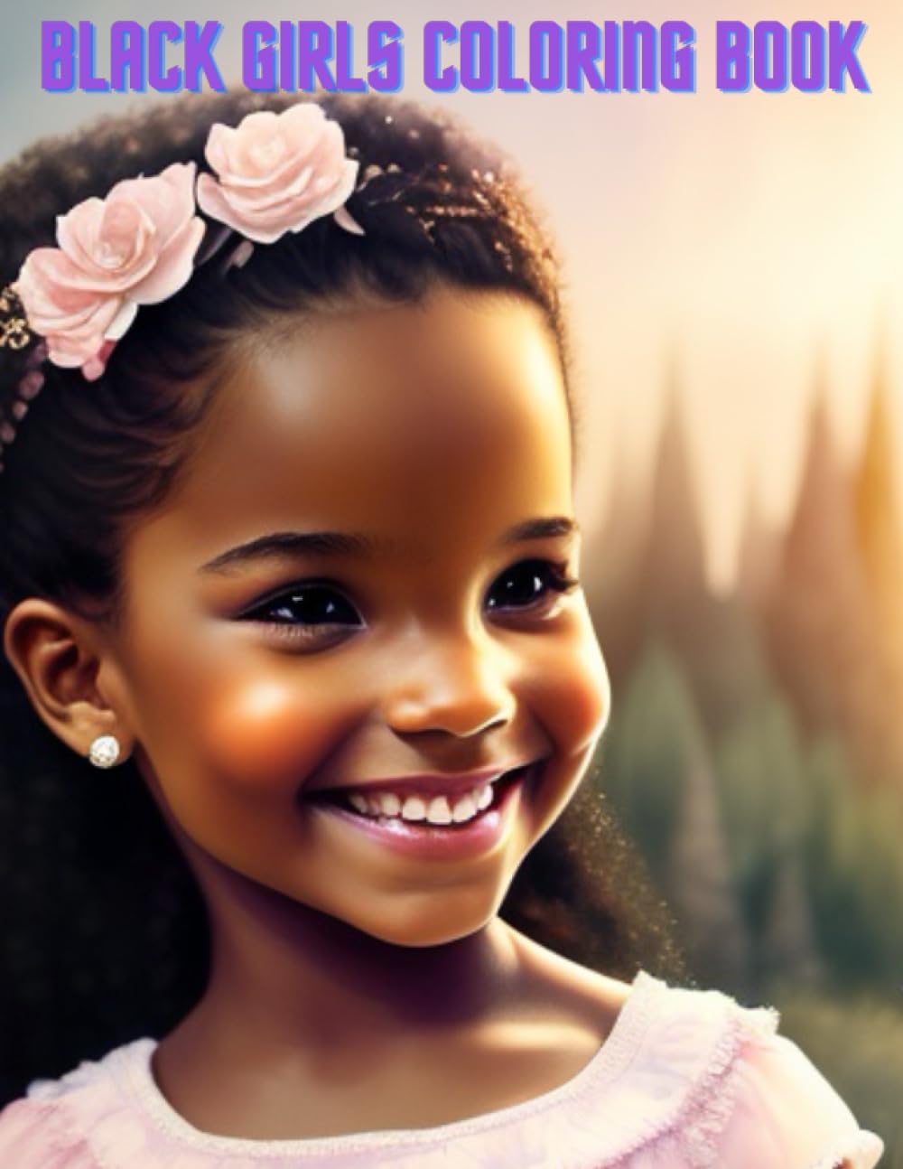 Black Girls Coloring Book: 50 pages; faces of African American girls, braided hairstyles with bows