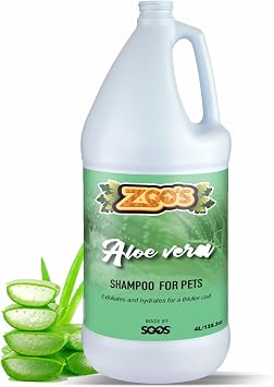Zoos Aloe Vera Pet Shampoo Moisturize Skin Fast Absorbing Reduce Odors for Dog and Cat 4L / 1.32 gal