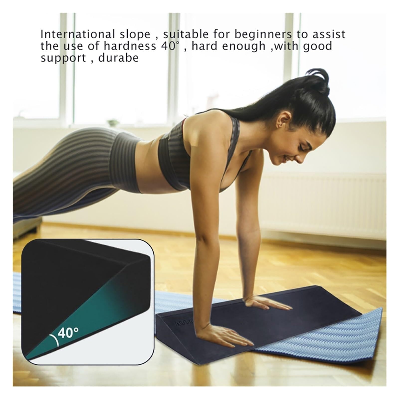 Bloque Yoga 1/2 Bloques De Cuña Yoga | Tablas Inclinadas Elásticas Espuma EVA, Bloque Ejercicio, Sentadillas Pilates, Accesorios Fitness