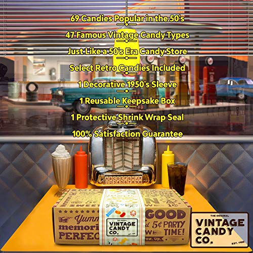 Vintage Candy Co. Retro Candy Gift Box - Nostalgia Candies - Flashback Assorted Gift Basket - Perfect Throwback For Adults, College Students, Men Or Women, Kids, Teens (1950S) #TOP2