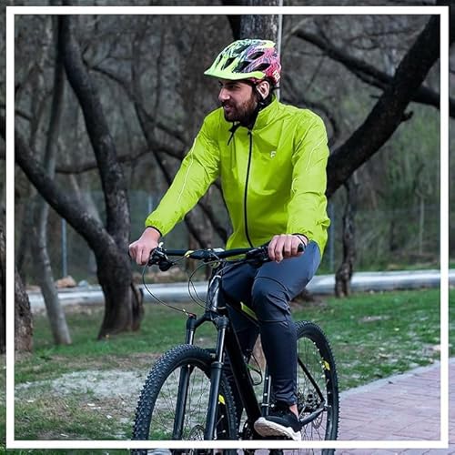 FT Fashion Track Rain Coat – Waterproof Jacket Mens, Cycling Jacket Mens, Hi-Vis Lightweight Windproof & Reflective with Back Pocket (Florescent Green/Yellow, S) - Image 6