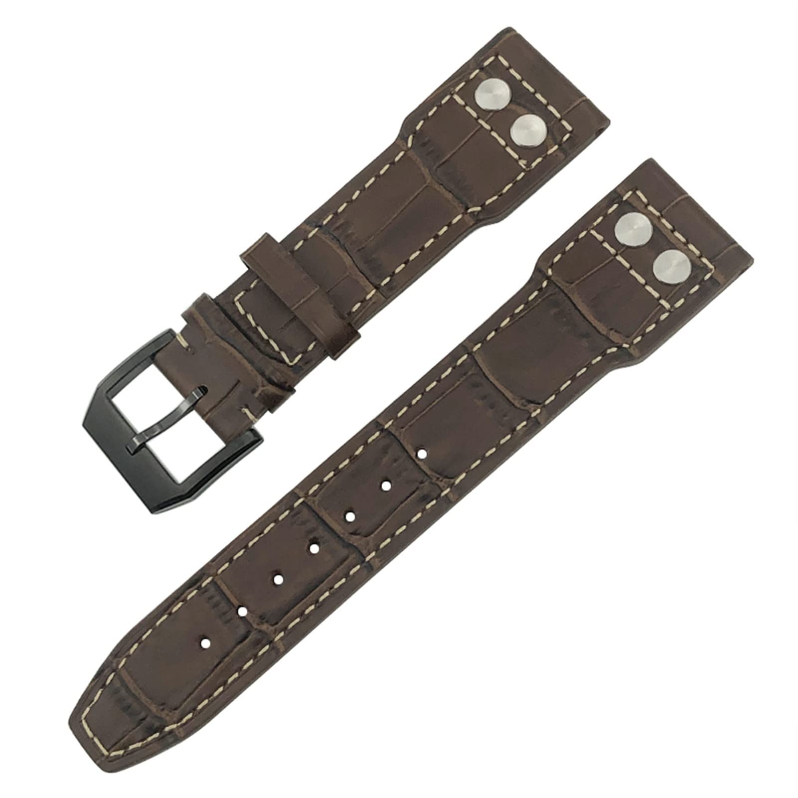 Skórzany pasek do zegarka 20 mm 21 mm 22 mm do IWC IW3777 IW3270 Mark 18 Big Pilot's pasek do zegarka brązowy miękkie bransoletki ze skóry bydlęcej, 20mm, Agat