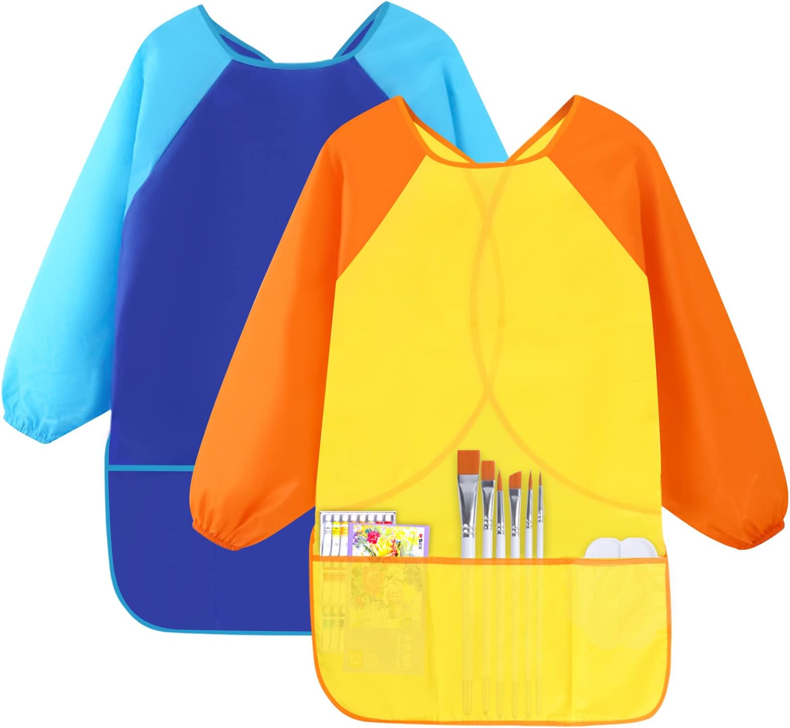 Kinder Koch-Set Kochschürze Kinder Schürzen Set mit Taschen und 2 Ärmel