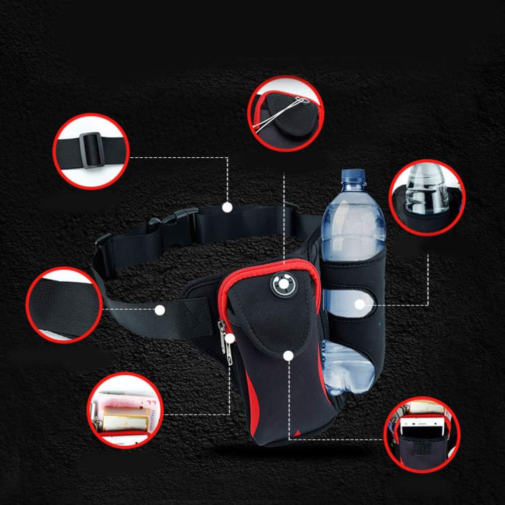 1pc Waist Bag Waterproof Bottle Waist Pack Kettle Bag Chest Pouch for Travel Outdoor (Red)