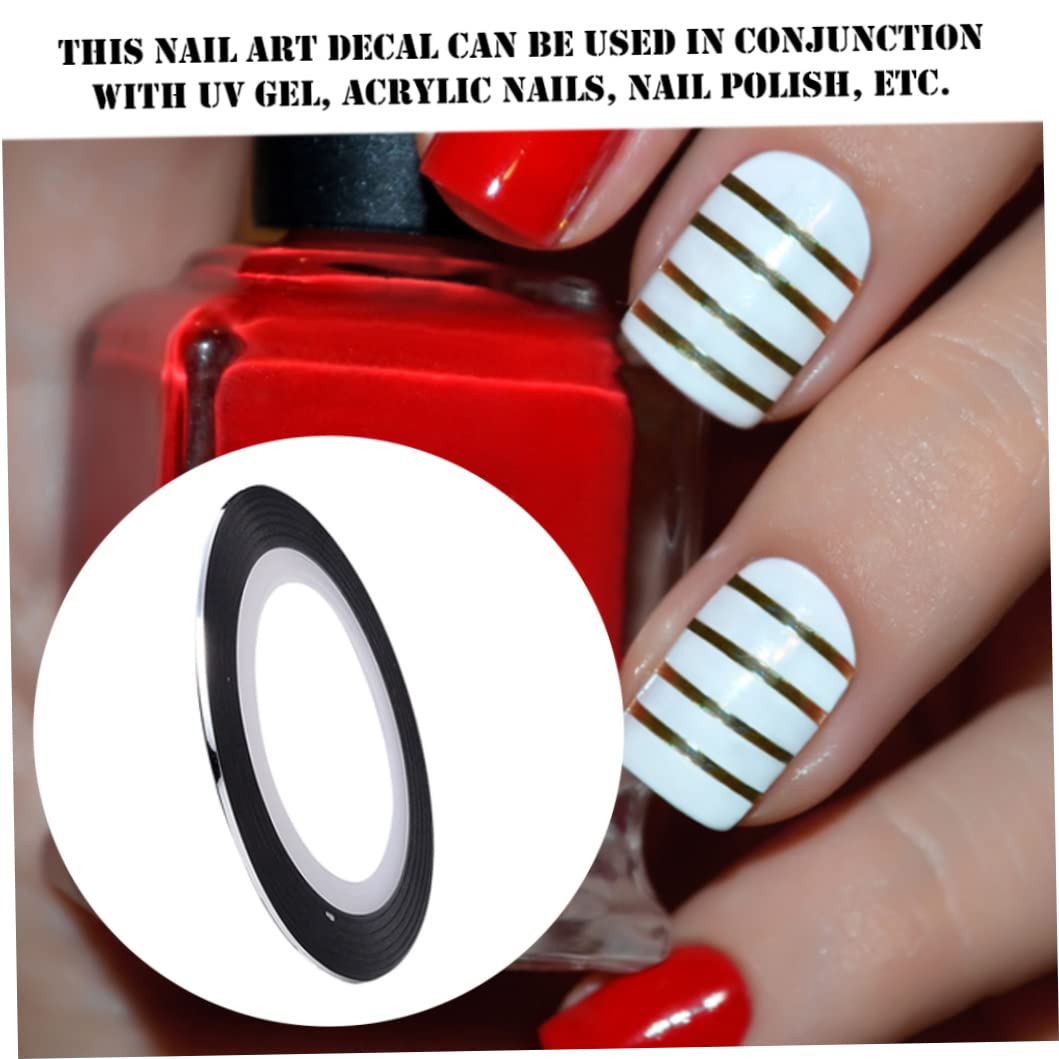 Ruban à rayures à ongles, autocollant à ongles adhésif de 20 m, autocollant des bandes d'art, décoration de ligne de nail art pour pointes de ongles bricolage (ruban)