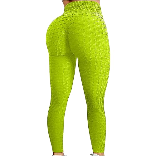 Famous TikTok Leggings, Yoga Pants for Women High Waist Tummy Control Booty Bubble Hip Lifting Workout Running Tights