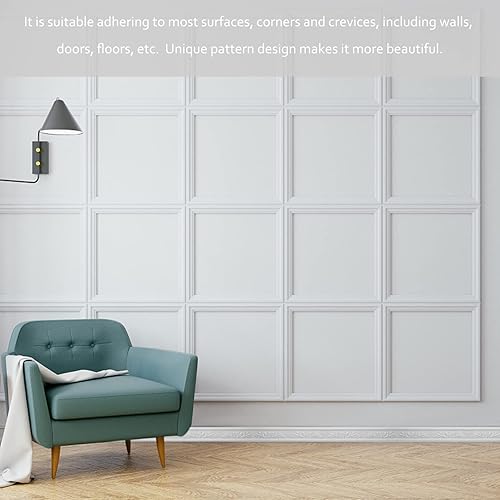 Miniatura 6 de SOLUSTRE Tira de calafateo, 2 rollos de espuma 3D para bordes de pared, autoadhesivos, línea de zócalo para decoración del hogar, baño, cocina