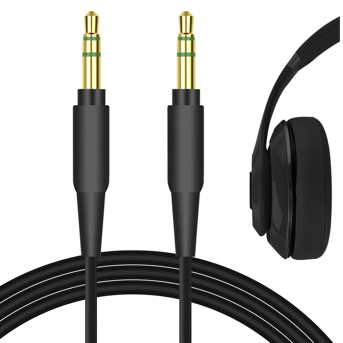 Audio Cable Compatible with Beats Studio Pro/3/2, Solo 4/3/2, Executive, Pro, Mixr Headphones Cable, 1/8" (3.5mm) to 3.5mm Replacement Stereo Cord (4 ft/1.2 m)