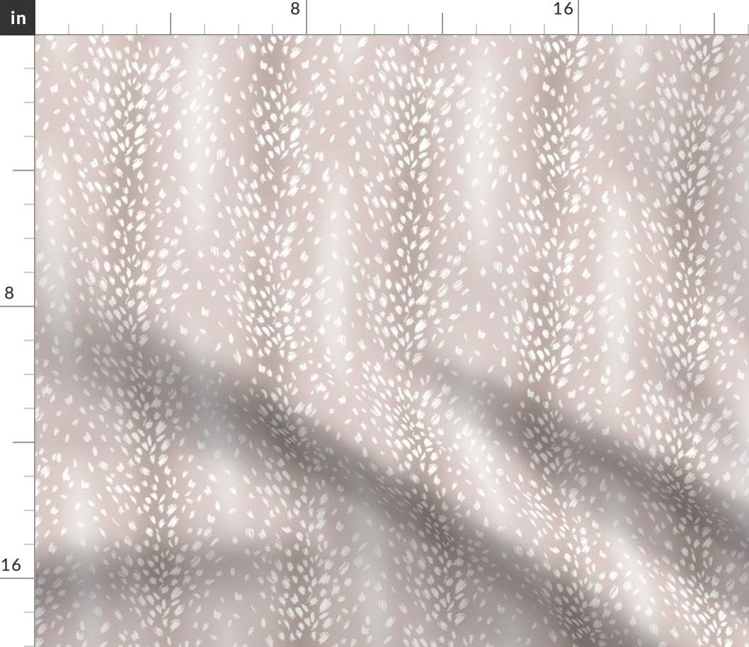 Spoonflower Fabric - Whimsical Deer Woodland Fawn Animal Print Gender Neutral Faux Skin Printed on Petal Signature Cotton Fabric by The Yard - Sewing Quilting Apparel Crafts Decor