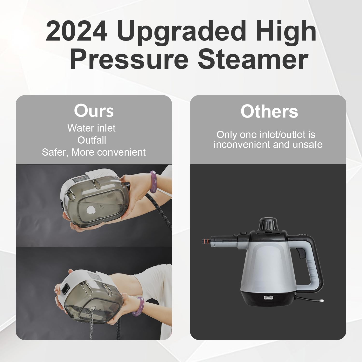 Amazon | 2500Wポータブルスチームクリーナー、トコジラミの掃除用高温