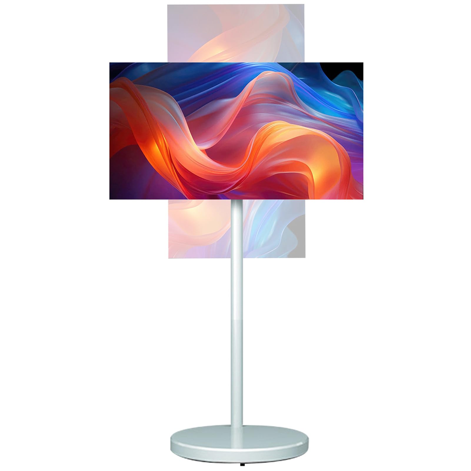 TV portatile con supporto su ruote, TV mobile ricaricabile per casa, ufficio, scuola, uso esterno, mirroring dello schermo, lavagna digitale, telecomando