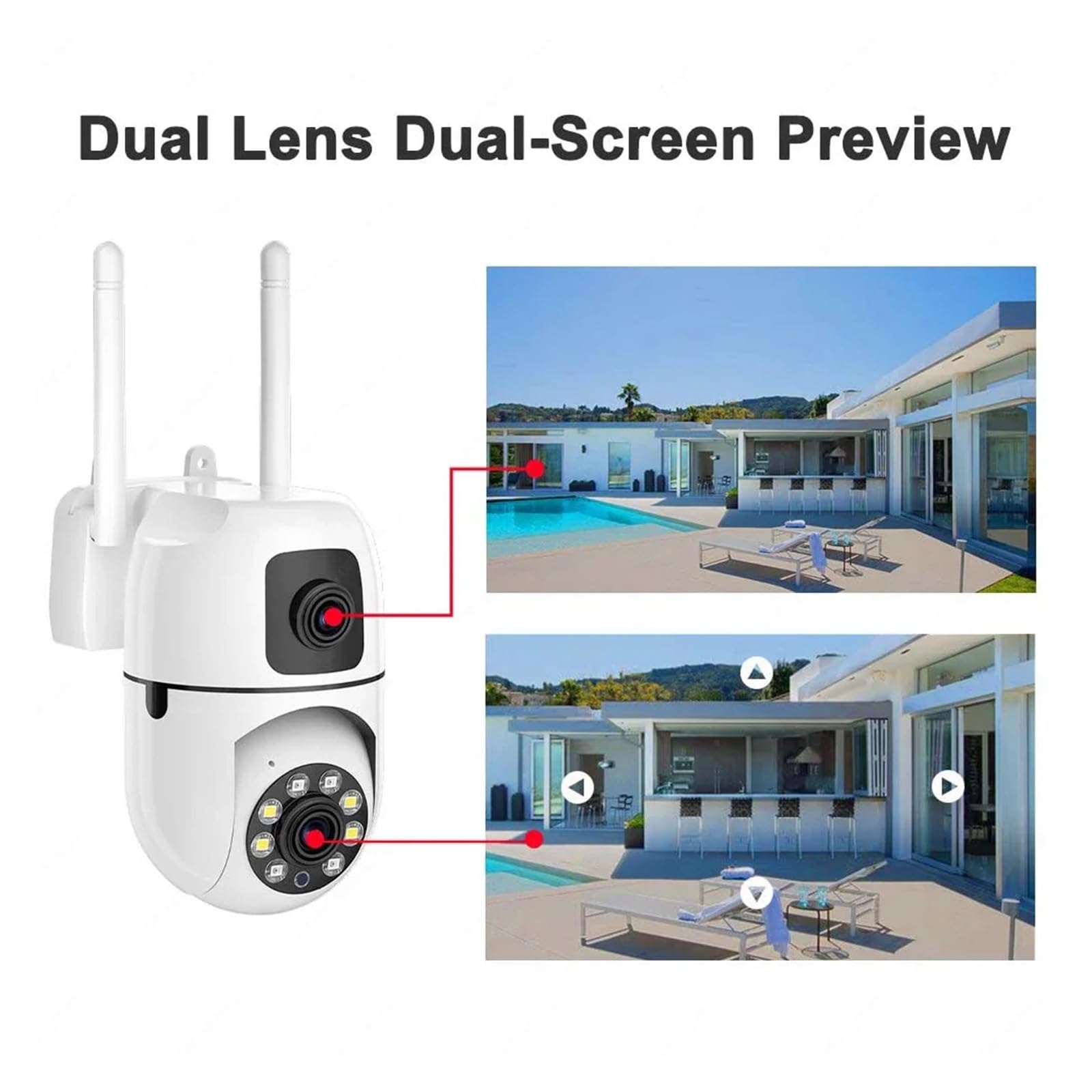 Kamera IP 4MP z podwójnym obiektywem WiFi Bezprzewodowa ochrona wewnętrzna Połączenie Bluetooth Kamery do monitoringu CCTV PTZ,Spokój ducha zawsze(4MP Add 128G SD)