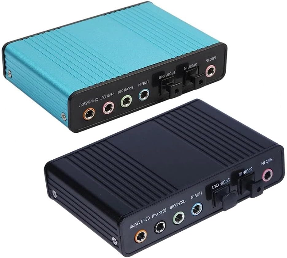 6 Channel 5.1 External Optical Audio Sound Card for Notebook PC Laptop Professional External Sound Card(D)