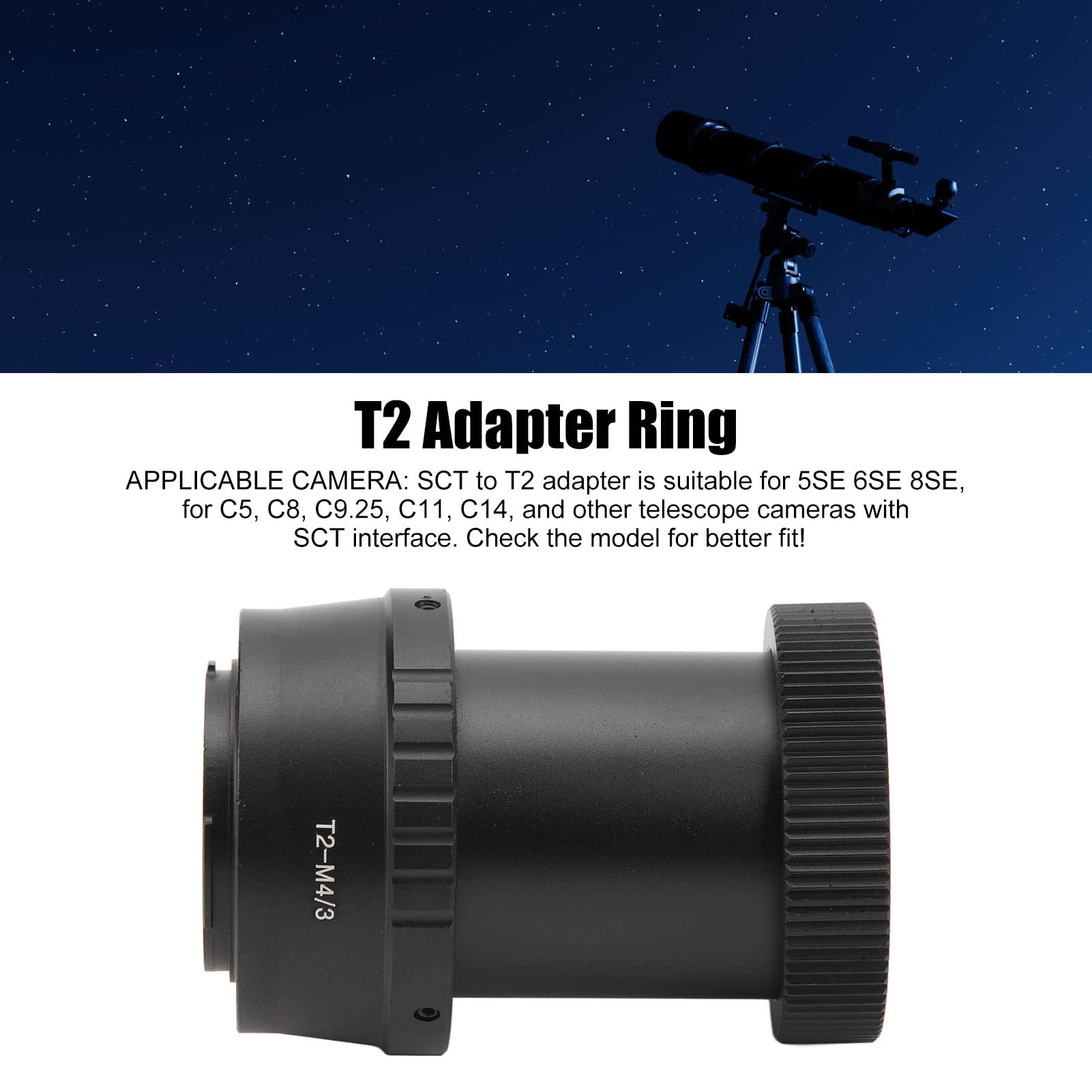 Yanmis SCT Adapter T2 Aluminum Alloy Telescopic Camera Adapter M4/3 Bayonet